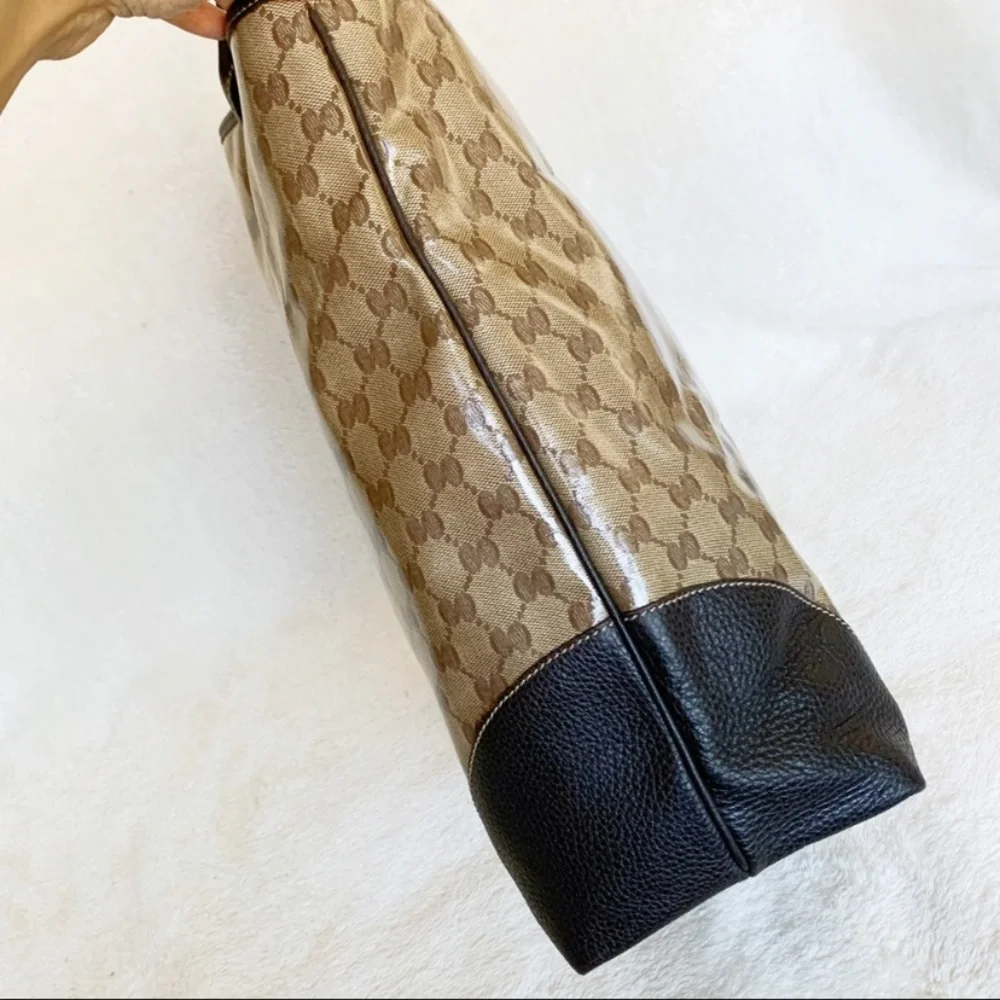 NWT Authentic Gucci Crystal GG Leather Tall Tote